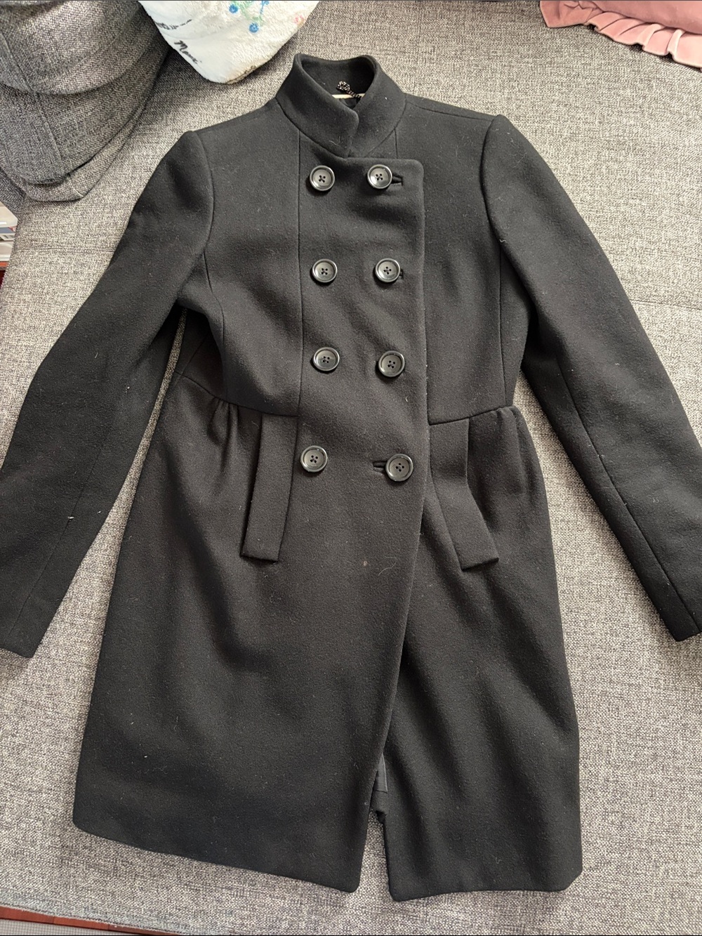 Banana Republic Black Double-Breasted Pea Coat